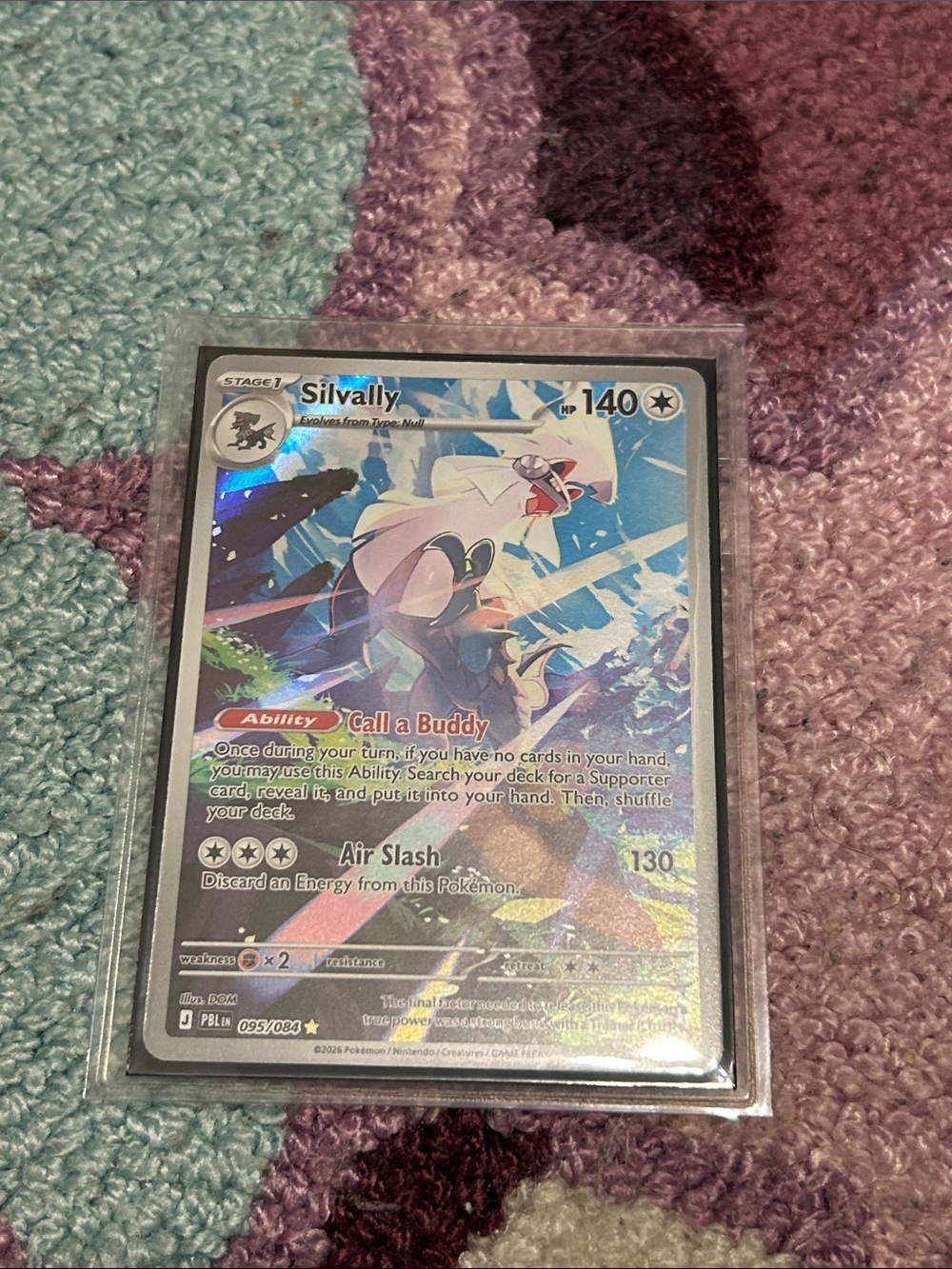 Pokemon Silvally Holo Trading Card - Blue, White, Silver